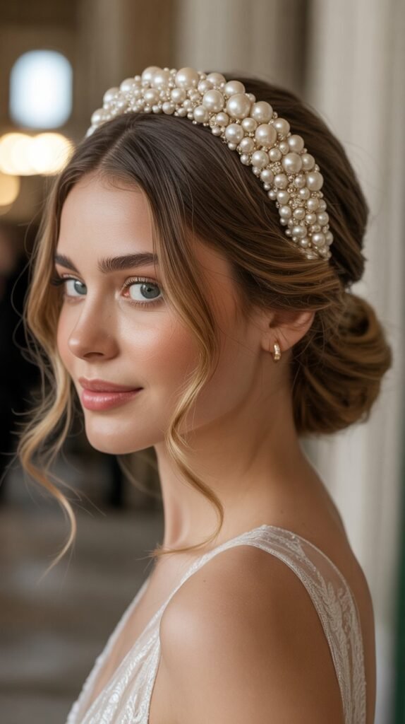 Half-Up Half-Down with Embellished Thick Headband