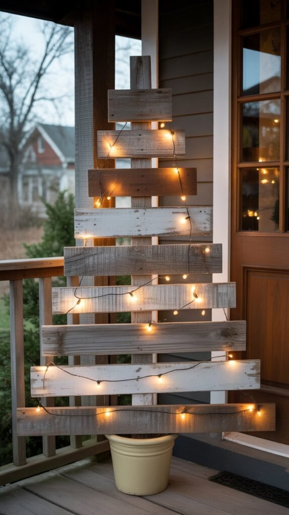 1. Rustic Reclaimed Wood Christmas Trees