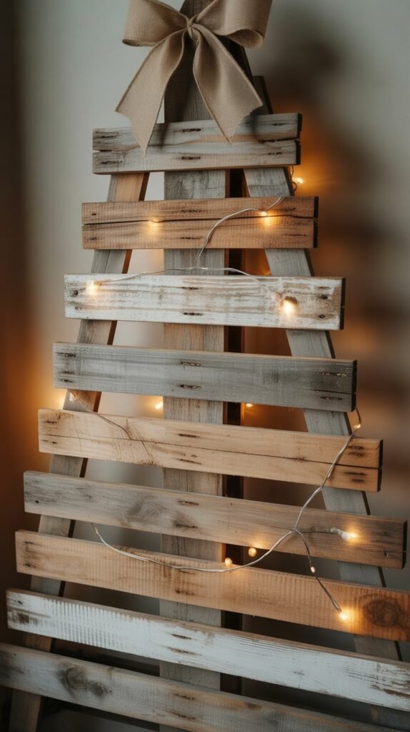 1. Rustic Reclaimed Pallet Christmas Tree