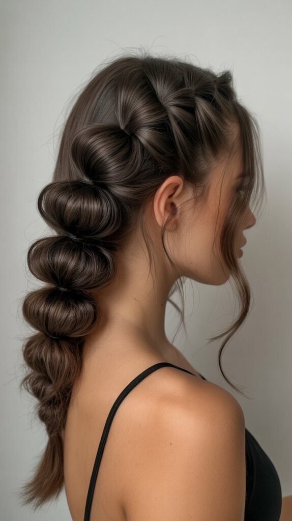 8. Bubble Braid Half-Up