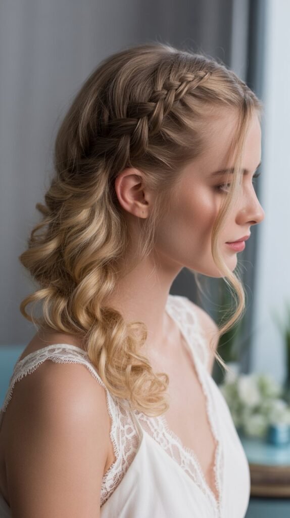 23. Lace Braid Half-Up