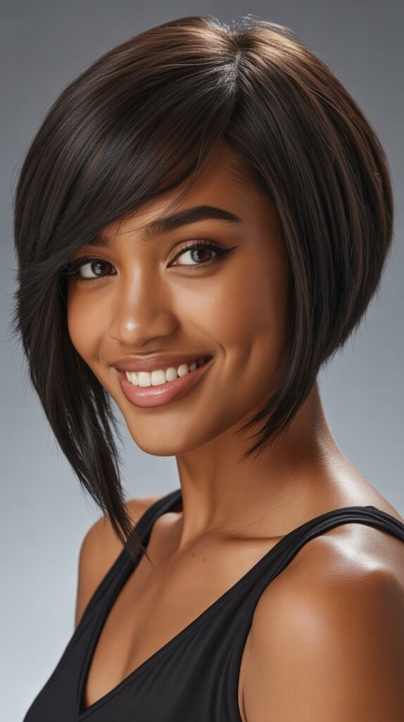 15. Inverted Long Bob with Side Bangs