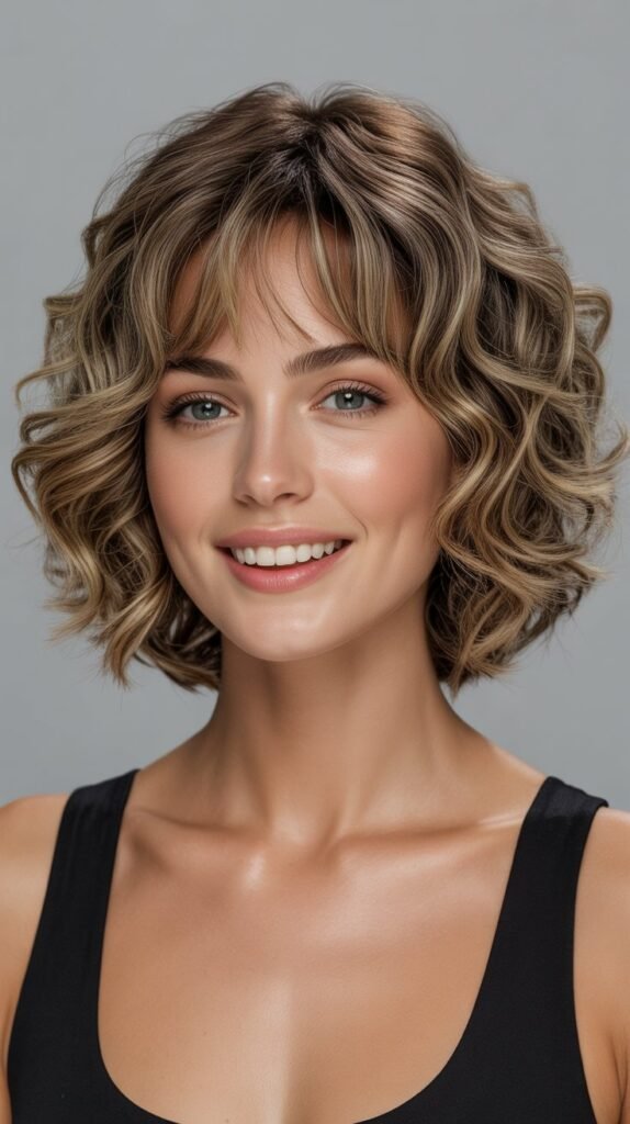 10. Layered Bob with Straight-Across Bangs