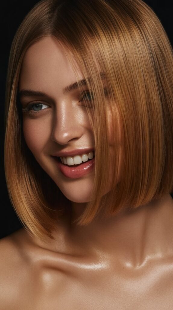 32. Long Bob with Glossy Finish