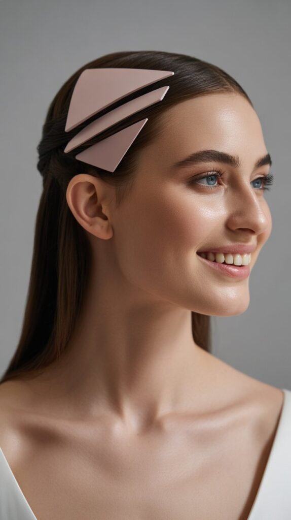 34. Geometric-Inspired Half-Up Design