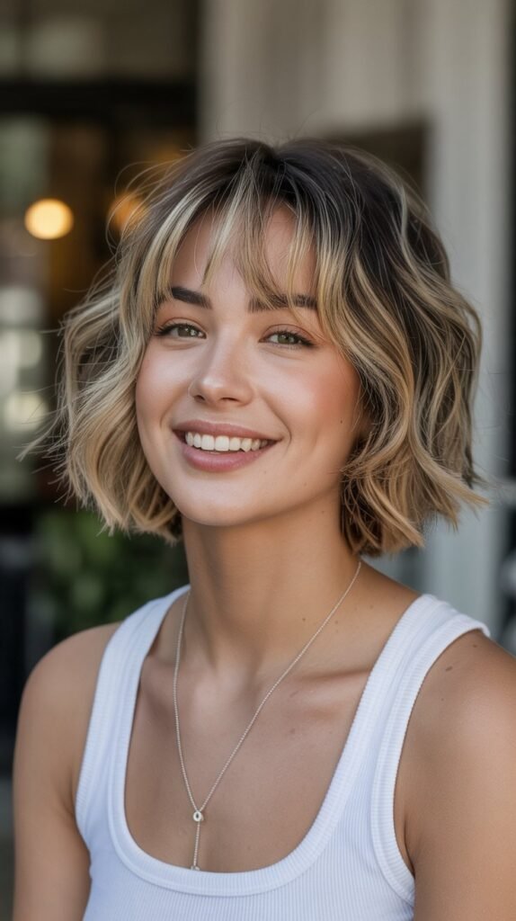 9. Choppy Bob with Micro Bangs and Razored Ends