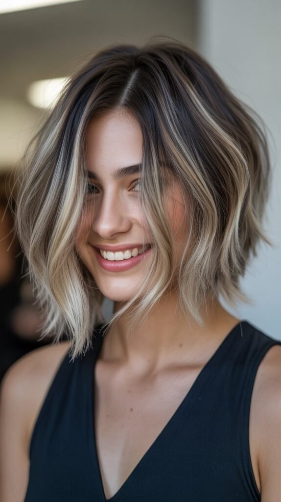 21. Choppy Bob with Root Shadow