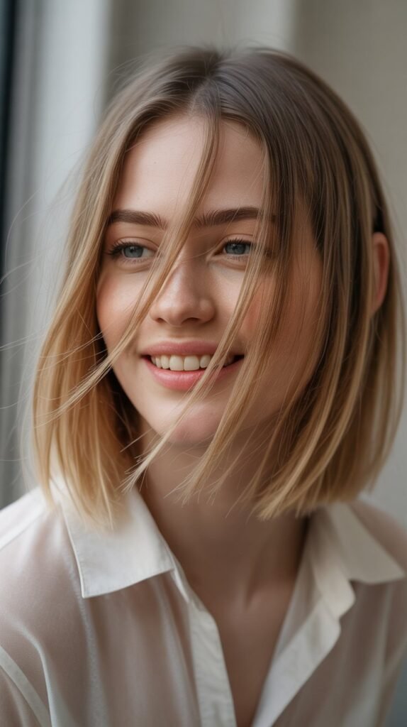 17. Long Bob with Feathered Ends