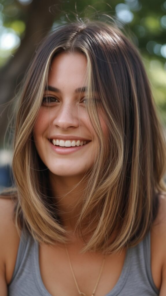 Long Bob with Balayage Highlights
