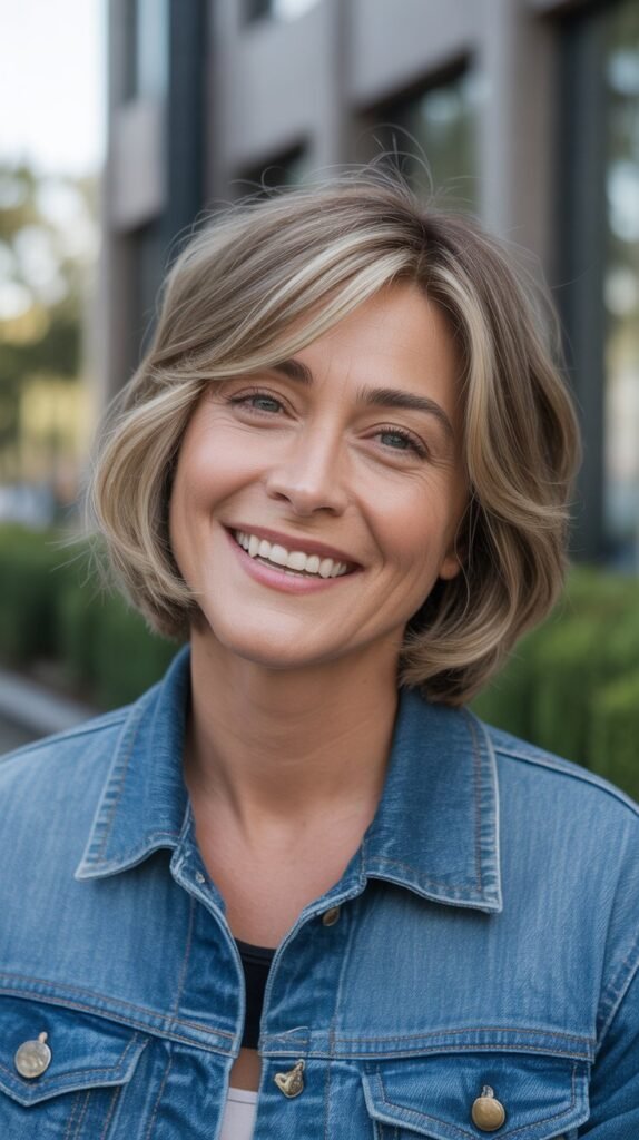 Shaggy Choppy Bob for Mature Women