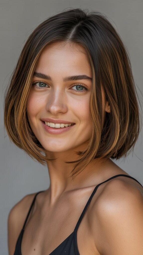 Sleek Long Bob with Deep Side Part
