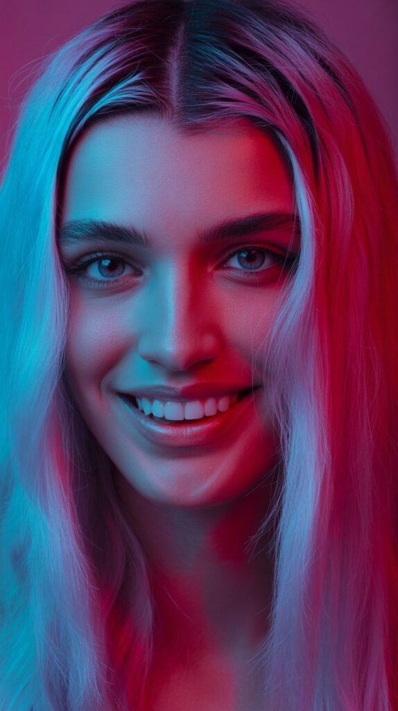 Bright Cyan and Hot Pink Color Block