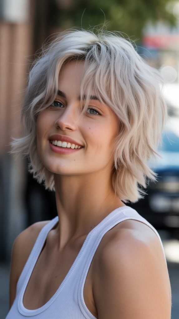 28. Choppy Bob with Modern Mullet Influence