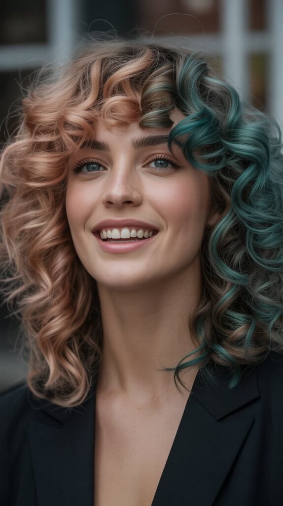 5. Rose Gold and Teal Contrast