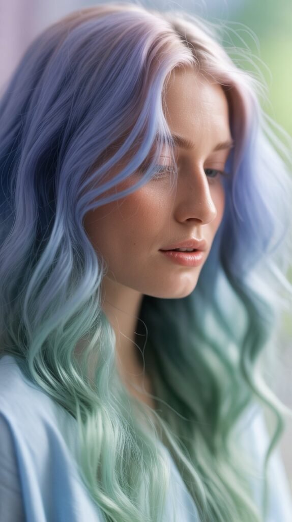 Periwinkle and Mint Soft Pastels