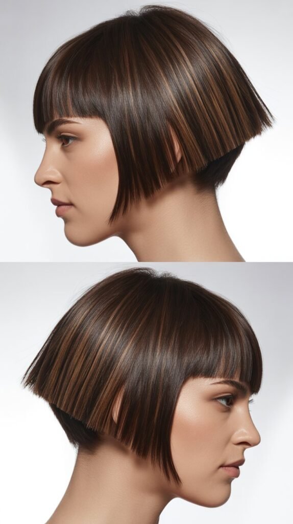27. Choppy Angled Bob with Textured Fringe