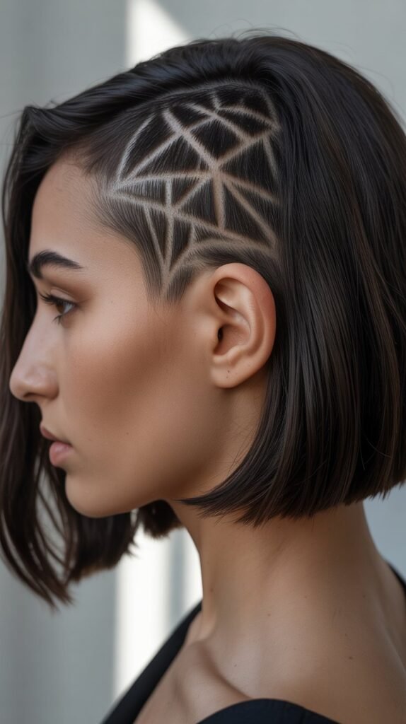 25. Sleek Bob with Undercut Design