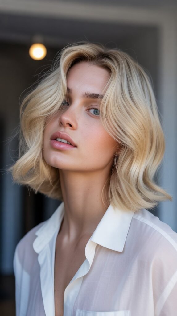 18. Blonde Long Bob