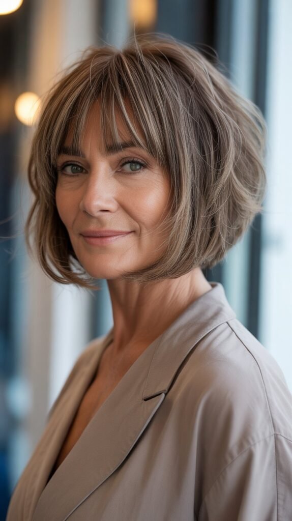 23. Choppy Bob with Curtain Bangs