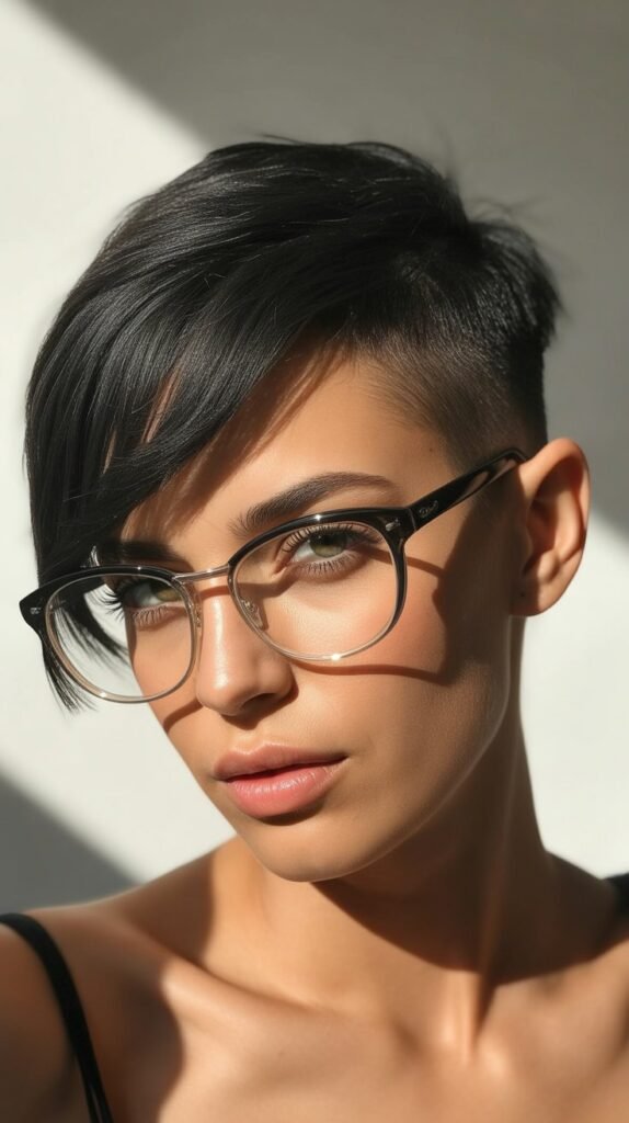 3. Asymmetrical Pixie with Side Part