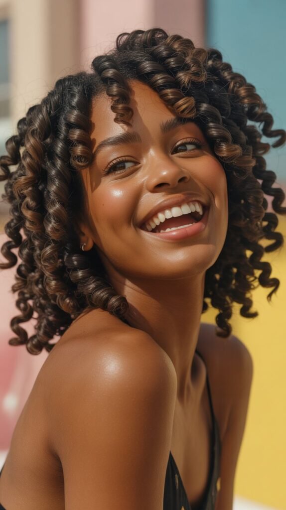 29. Long Bob with Spring Twists