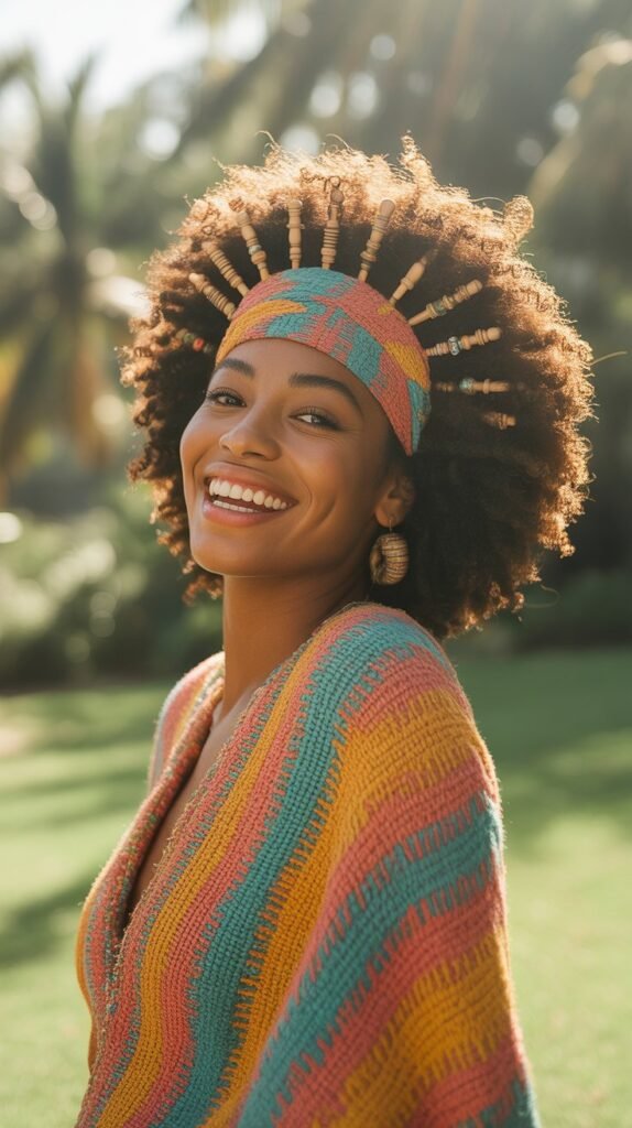 26. Accessorized Afro