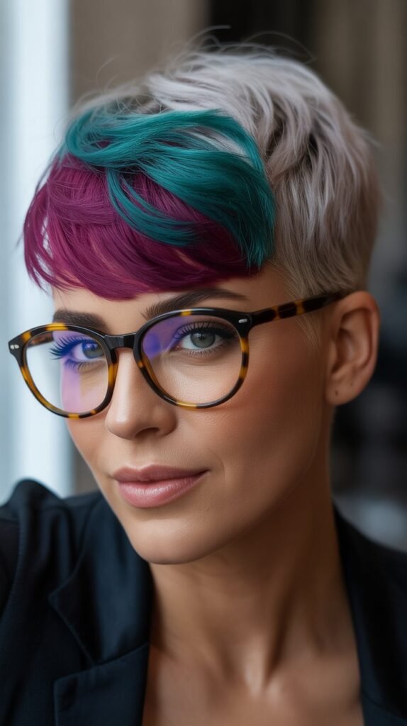 19. Pixie with Colored Highlights