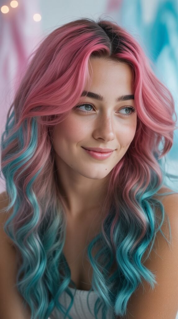 21. Raspberry and Aqua Berry Mermaid