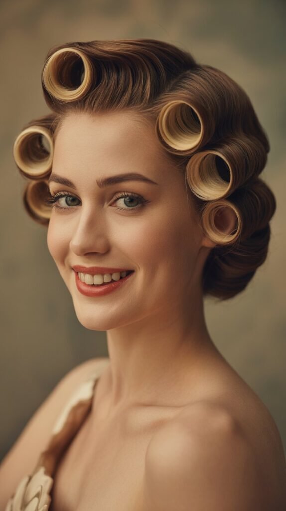5.  Vintage-Inspired Pin Curls