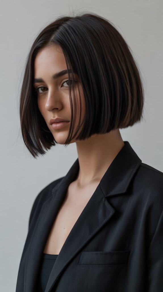 6. Blunt Choppy Bob with Subtle Layers
