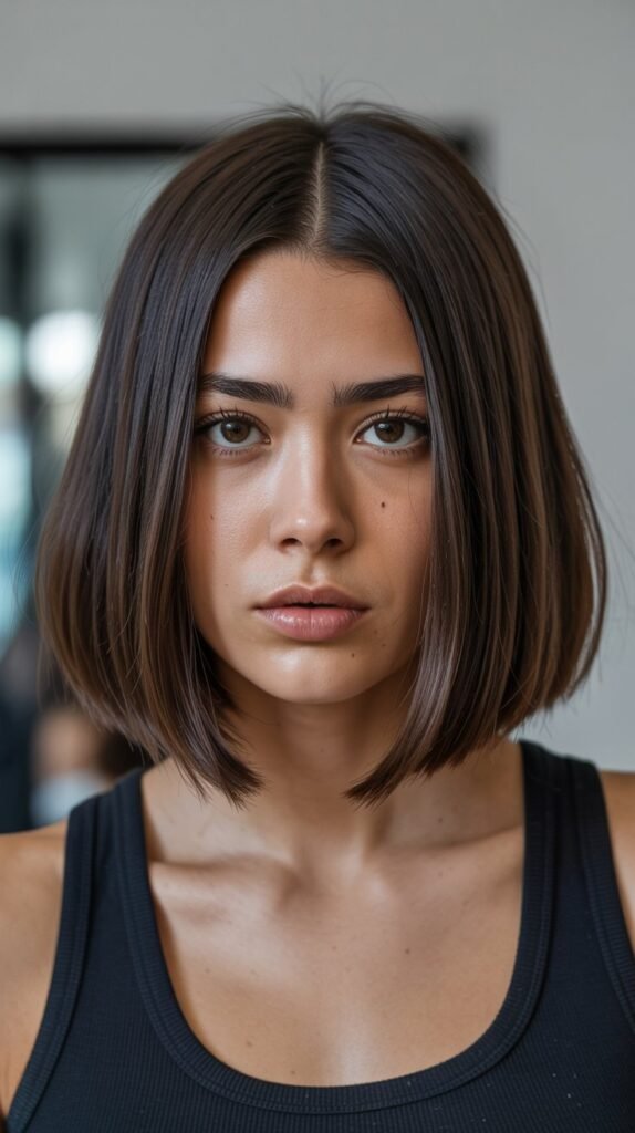 9. Blunt Lob with Center Part