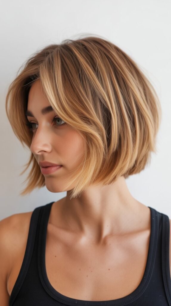 1. Classic Choppy Bob with Textured Ends
