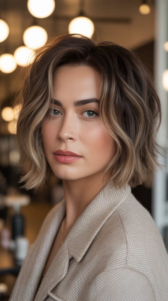 14. Choppy Bob with Root Shadow