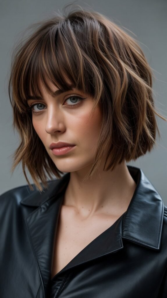 23. Choppy Bob with Heavy Bangs