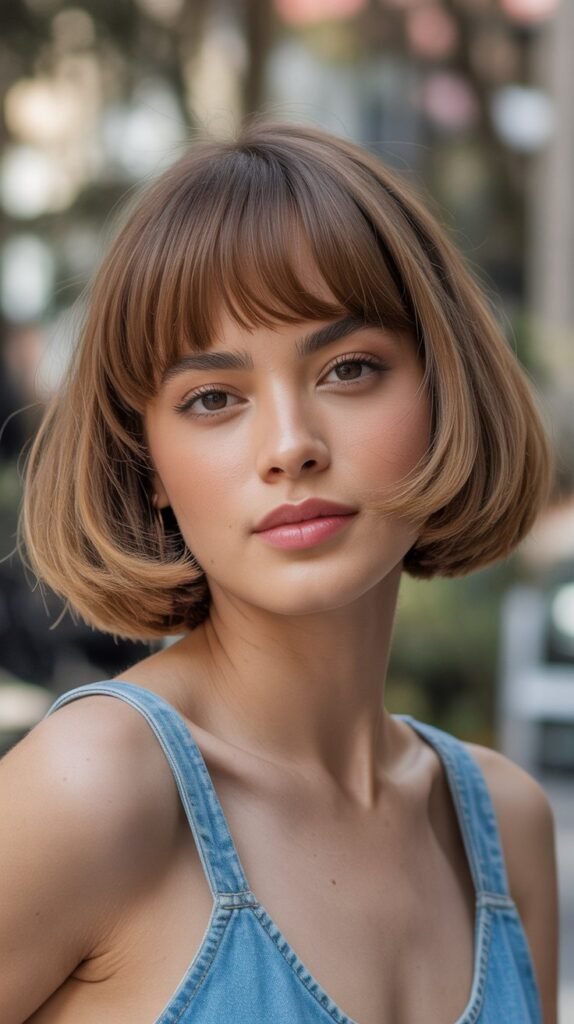 17. Choppy Bob with Rounded Bangs