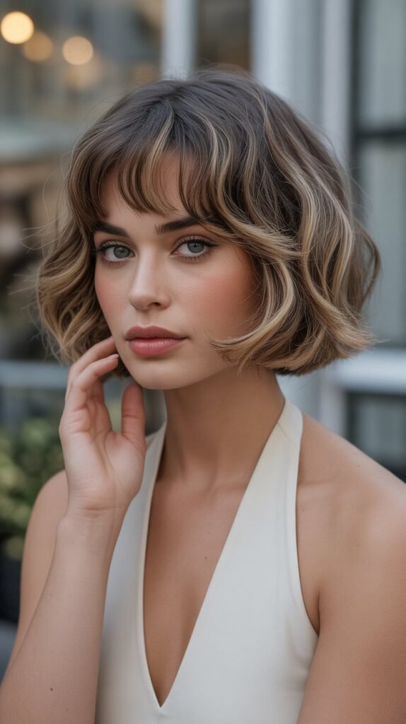 12. Choppy Bob with Bardot Bangs