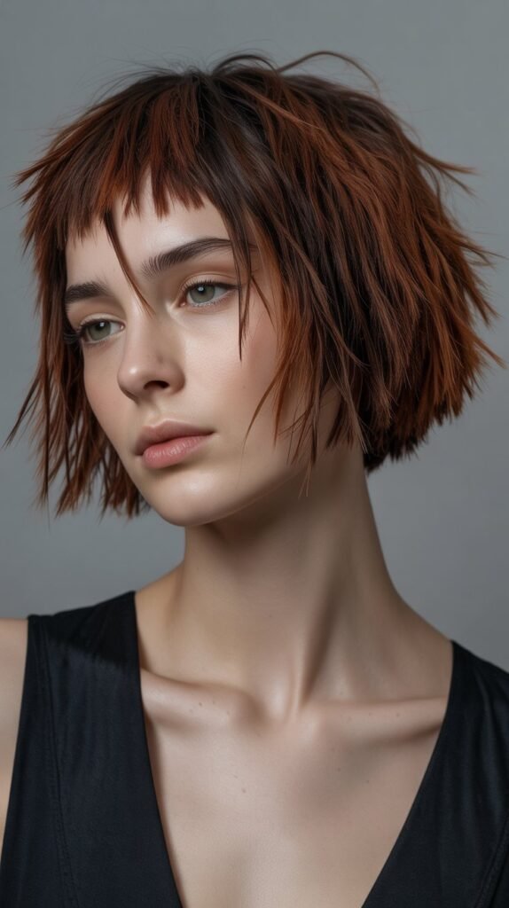 21. Choppy Bob with Disconnected Bangs