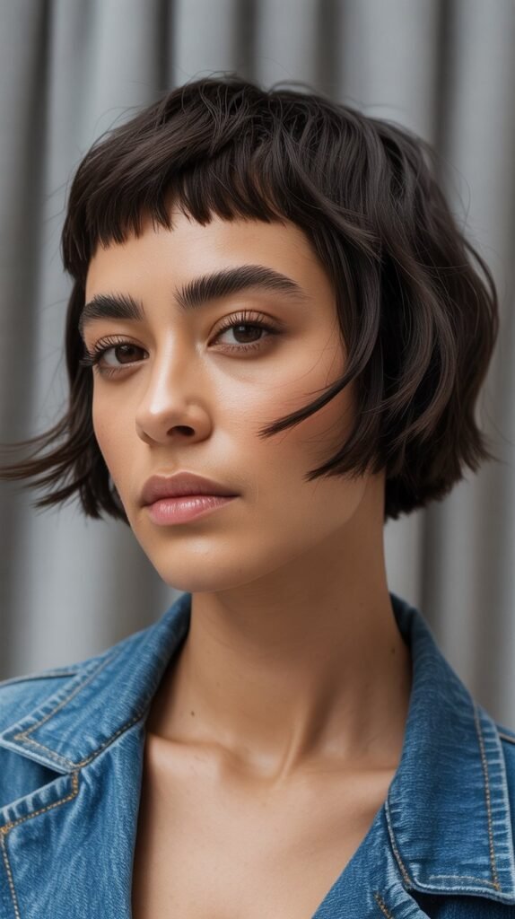 5. Short Choppy Bob with Micro Bangs