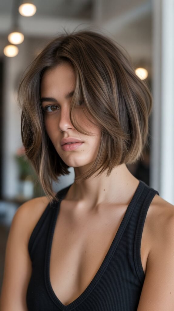 Textured Razor-Cut Long Bob