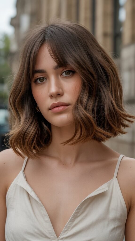 Long Bob with Curtain Bangs