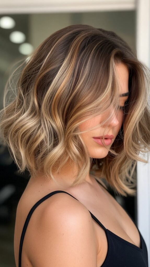 10. Choppy Bob with Highlights for Dimension