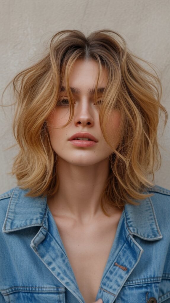 Tousled Messy Long Bob
