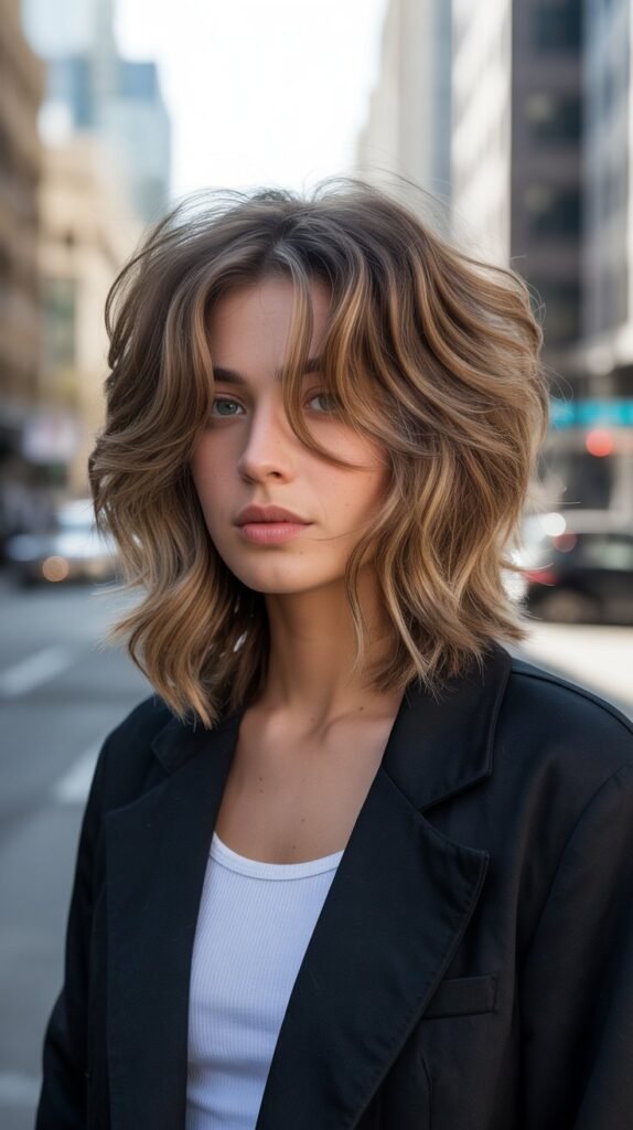 Textured Shaggy Long Bob