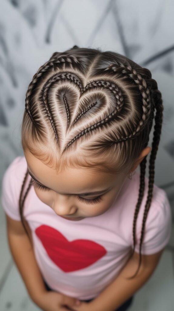 4. Heart-Shaped Cornrow Design