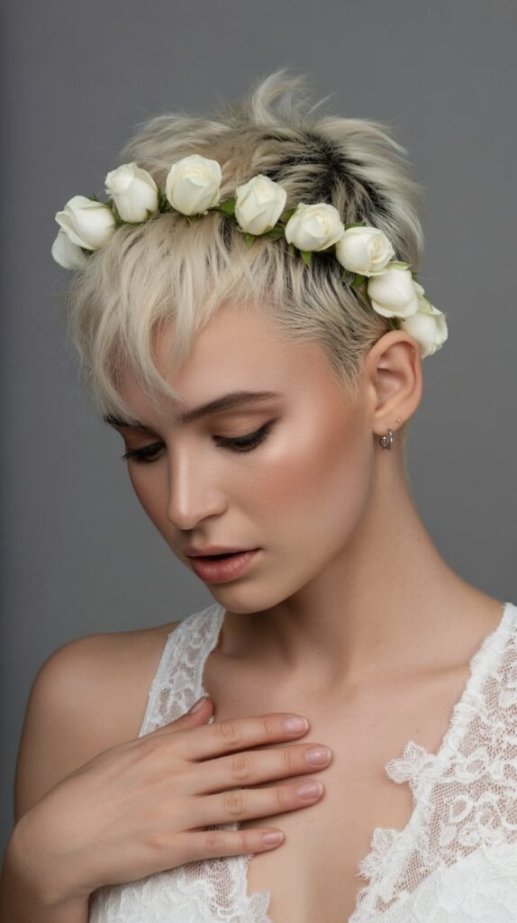 12. Faux Hawk with Floral Accents