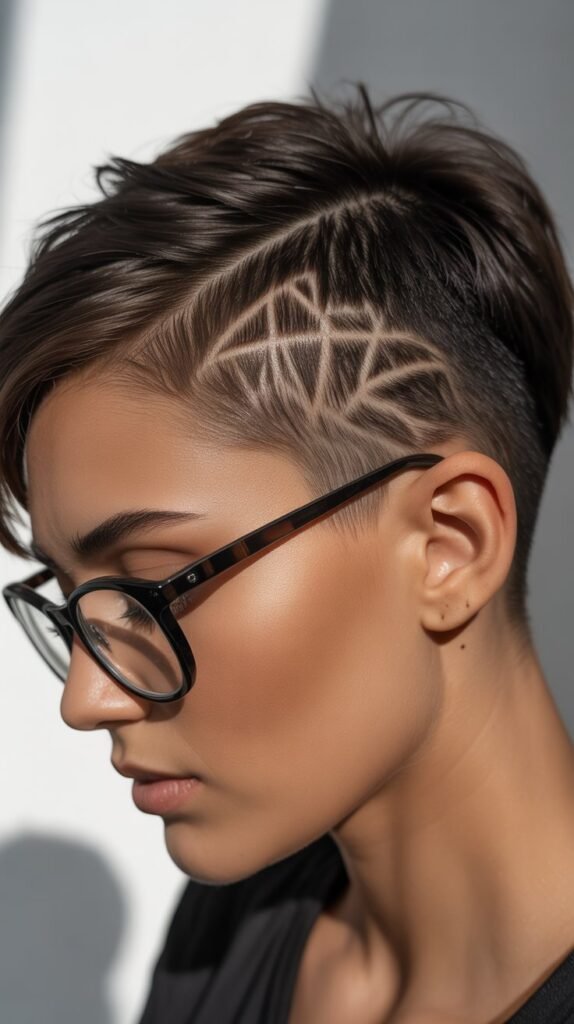 9. Pixie with Shaved Designs