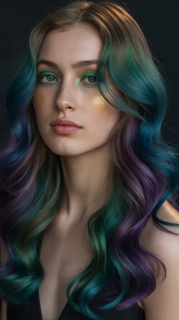 15. Peacock Inspired Mermaid Colors