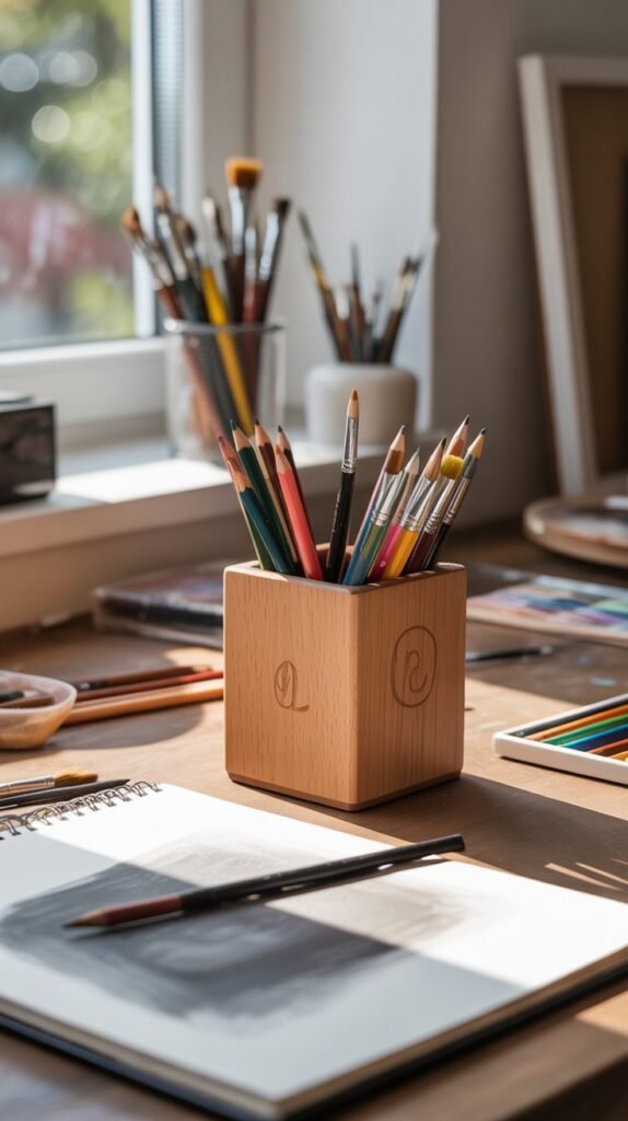 29. Wooden Pencil Holders