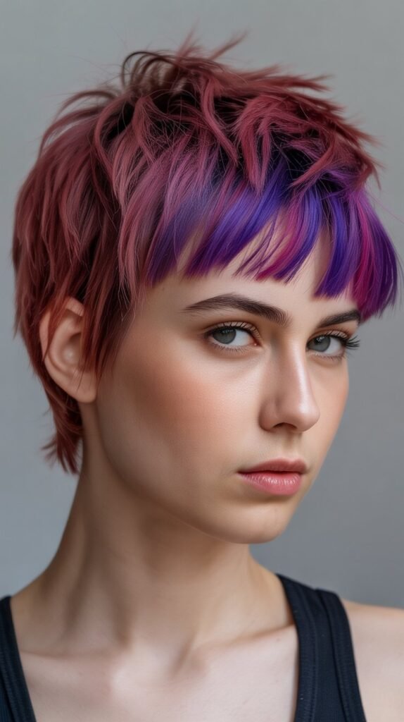 22. Pixie with Baby Bangs and Length on Top