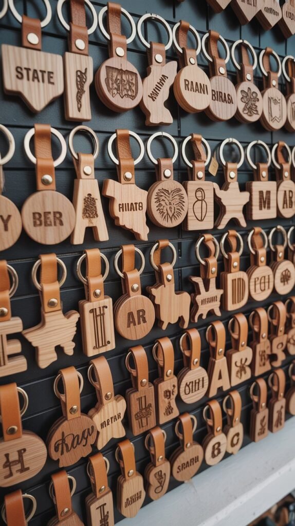 11. Wooden Keychains